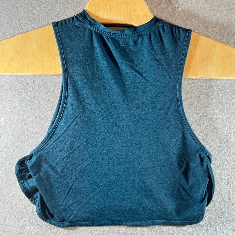 853 | Gymshark Gold's Gym Logo Graphic Cropped Tank Top Teal Blue Womens S - Picture 2 of 8